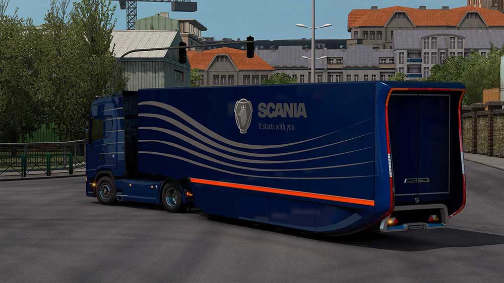 Mercedes AeroDynamic trailer mod for Euro Truck Simulator 2