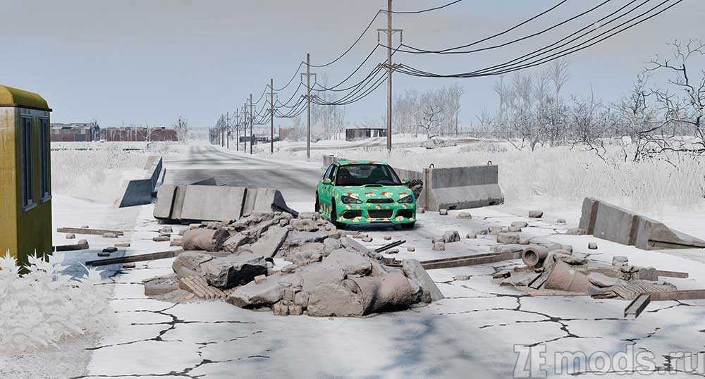 "Industrial Site Snowy" map for BeamNG.drive