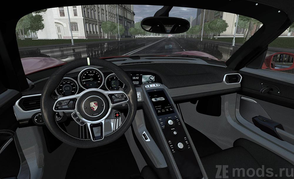 Porsche 918 Spyder mod for City Car Driving 1.5.9.2