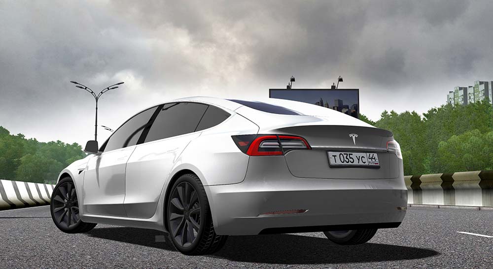 Tesla Model 3 car mod for Assetto Corsa