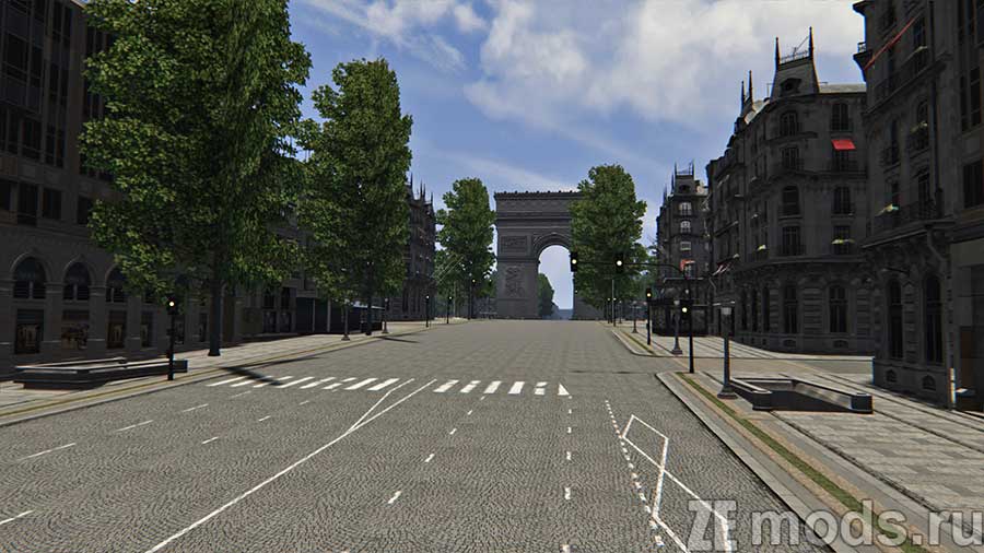 "Real Paris freeroam" map mod for Assetto Corsa