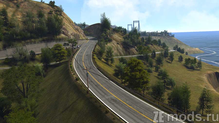 "California Highway" map mod for Assetto Corsa