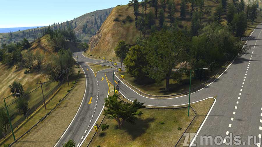 "California Highway" map mod for Assetto Corsa