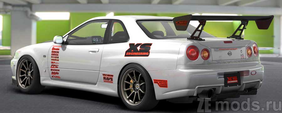 Nissan Skyline GT-R BNR 34 KNM N Line mod for Assetto Corsa